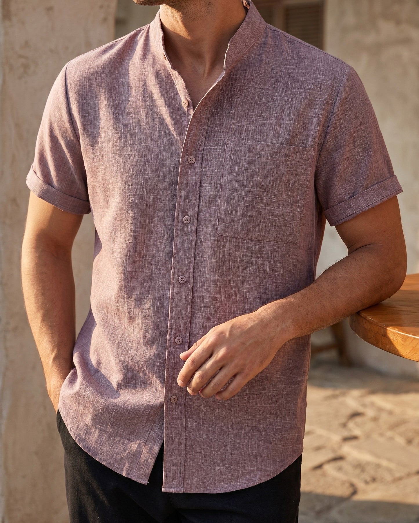 Ignacio Cotton Linen Short-Sleeve Shirt